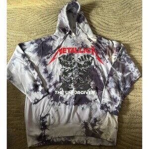 Metallica Size Medium Y2k Purple tie-dye Hoodie “The Unforgiven” NWOT